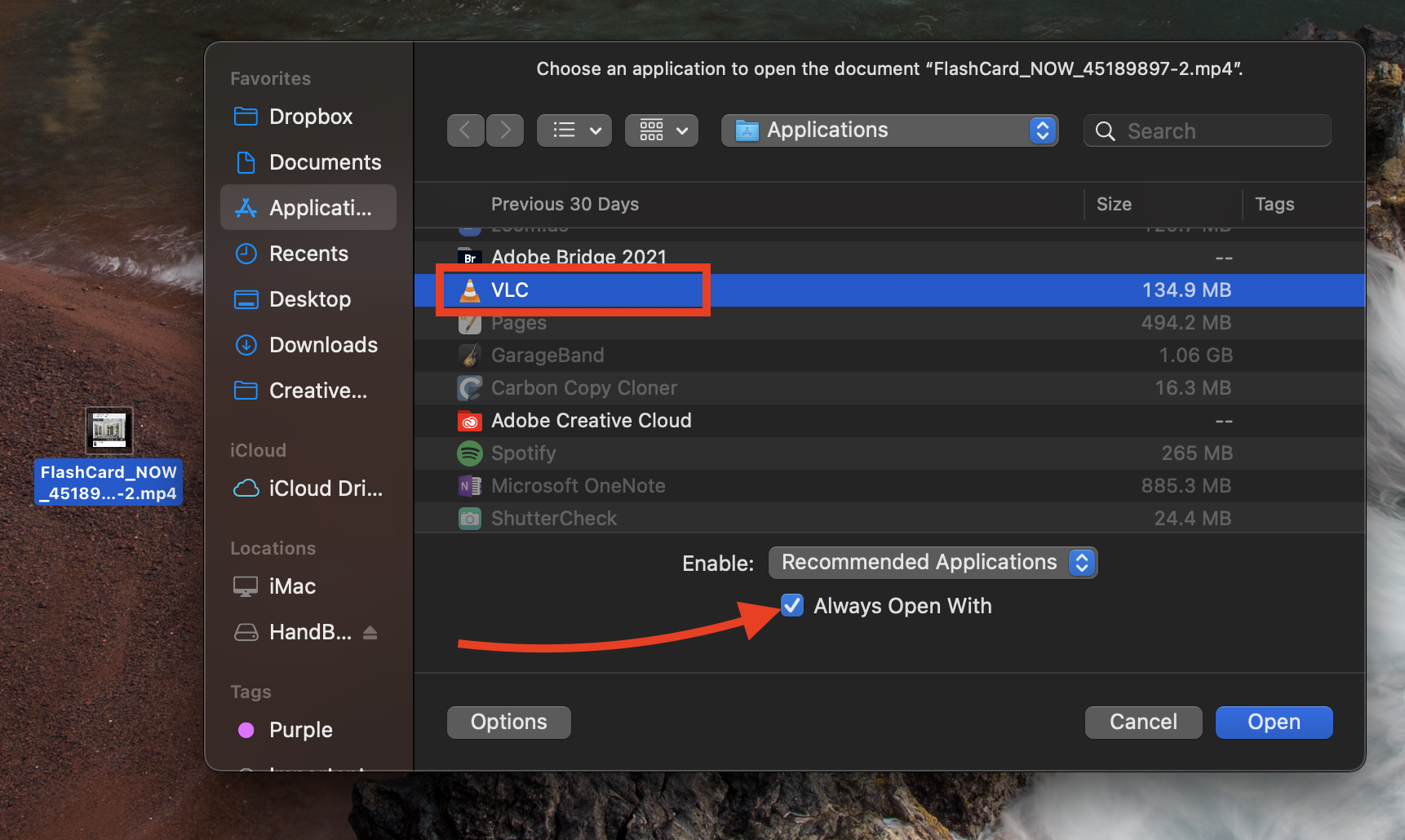 mac osx sierra video player default application